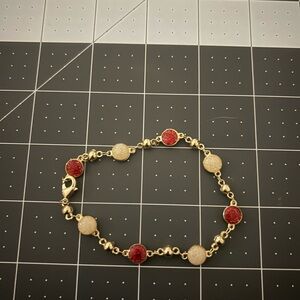 Elegant Gold laminated and Red Bracelet